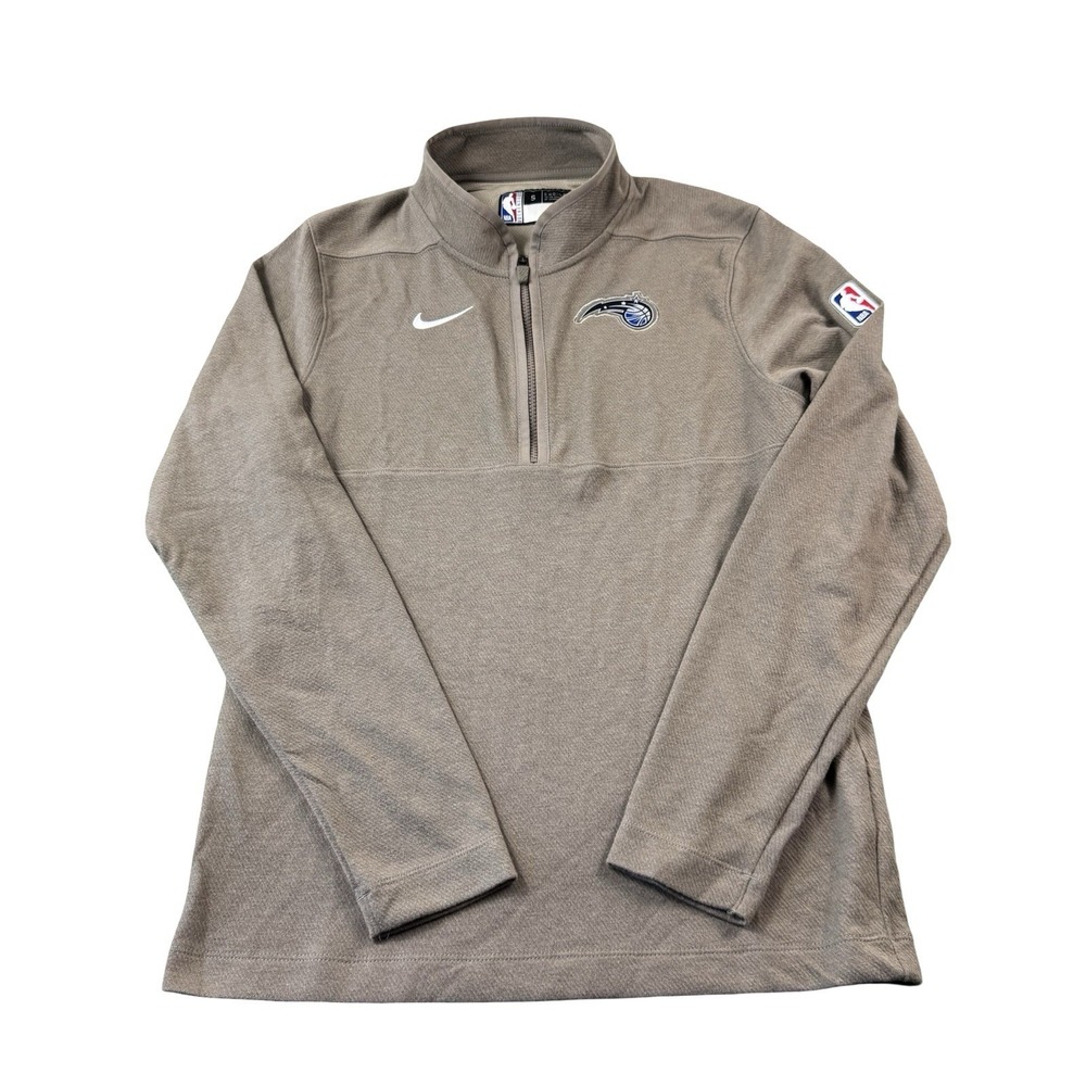 Nike Orlando Magic NBA Team Issued Brown Half Zip Performance Pullover Mens S